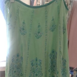 Soft Surroundings Bohemian Style skirt sz L green